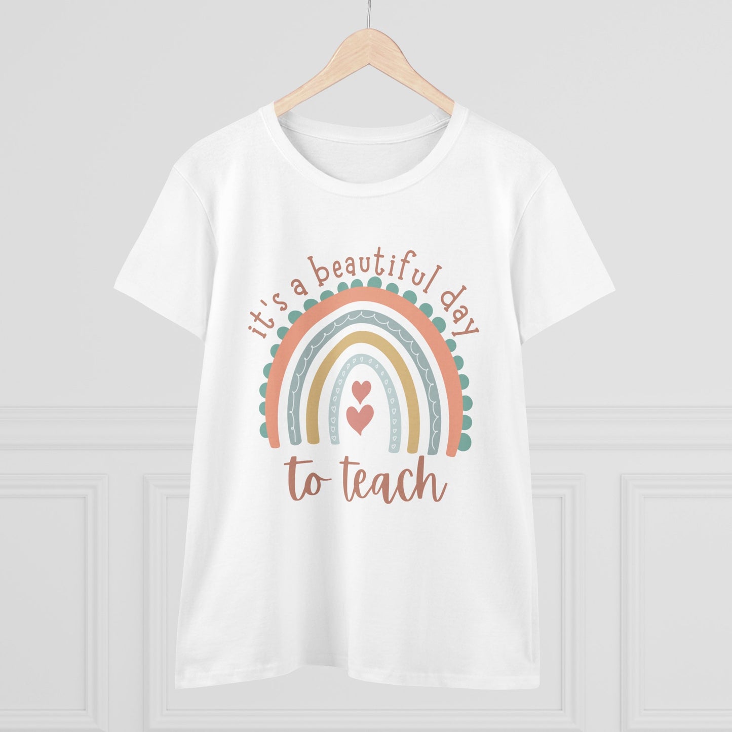 Women's Rainbow Teacher Tee - Perfect for Educators, Back to School, Teacher Appreciation, Gifts, Casual Outfit