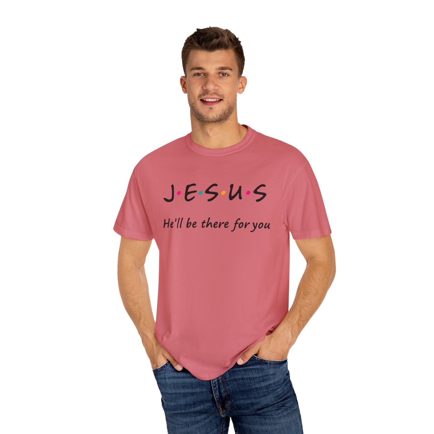 Jesus Garment-Dyed T-Shirt, Christian Apparel, Faith-Based Tee, Inspirational Top, Religious Gift