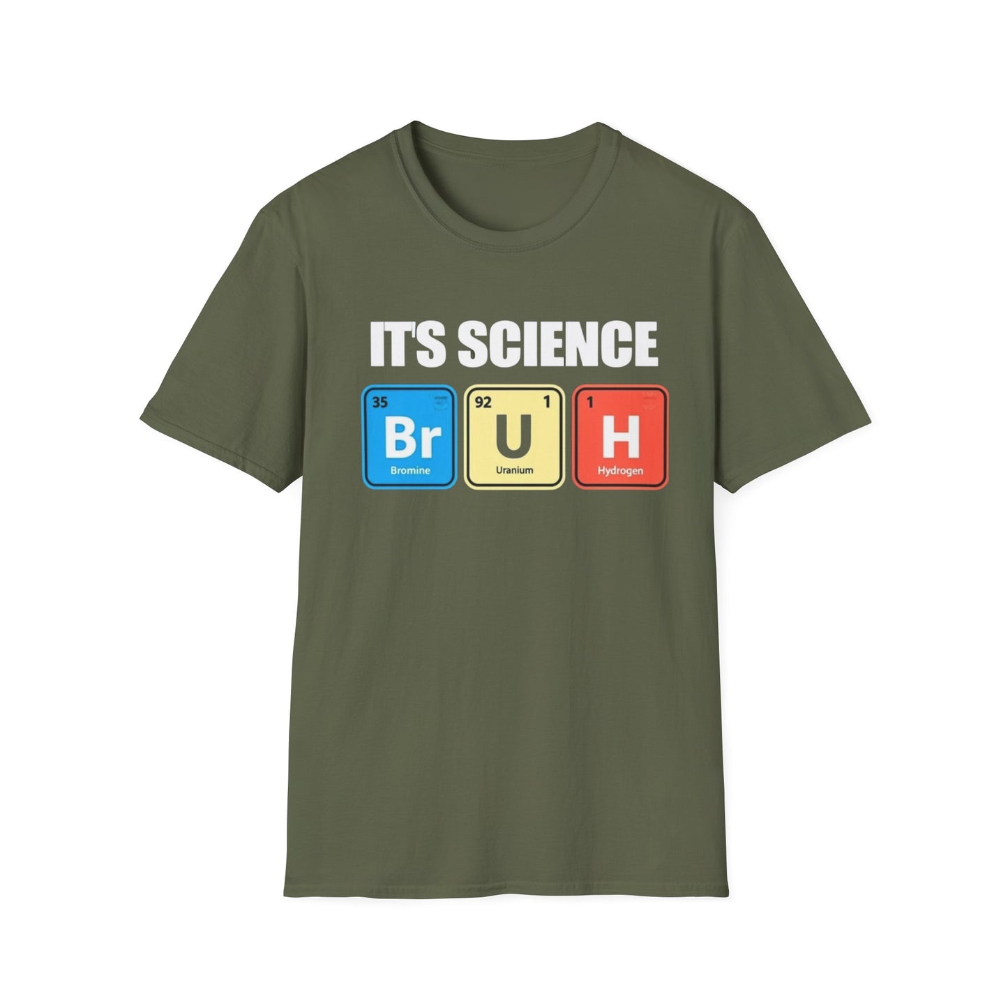 Chemistry Humor T-Shirt, Funny Science Shirt, Gift for Nerds, Dad or Teacher, Unisex Softstyle Tee, BRUH Design