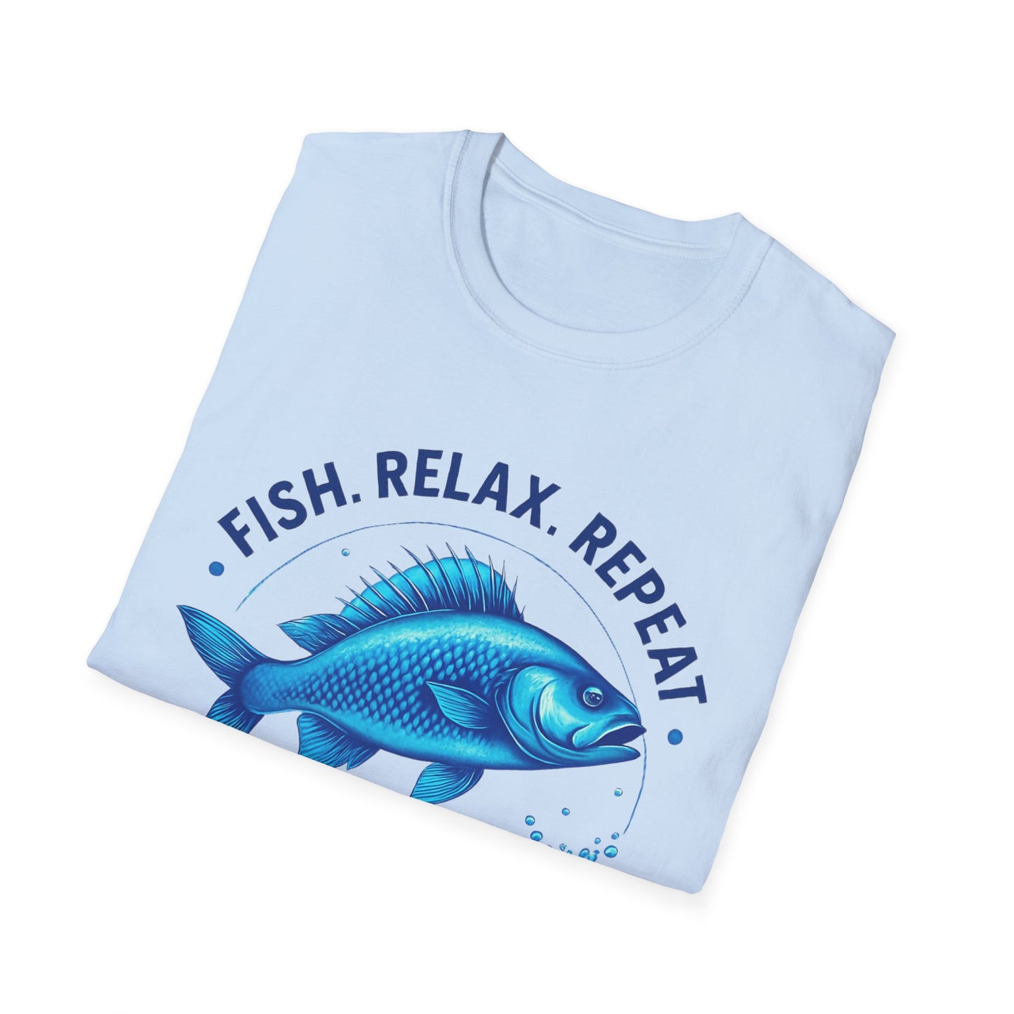 Fishing Life Unisex T-Shirt, Fish Relax Repeat Tee, Gift for Fishermen, Summer Outdoor Apparel, Camp Shirt, Nature Lover Clothing