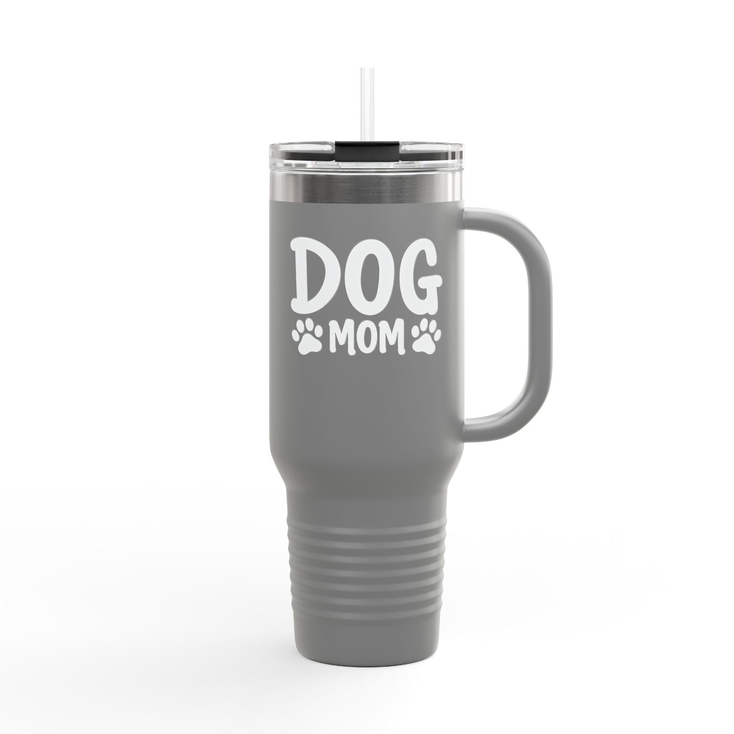 Dog Mom Insulated Travel Mug, 40oz, Perfect for On-the-Go, Pet Lover Gift, Travel Cup, Personalised Dog Owner Mug, Cute Paw Design