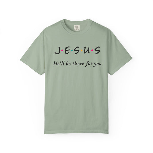 Jesus Garment-Dyed T-Shirt, Christian Apparel, Faith-Based Tee, Inspirational Top, Religious Gift