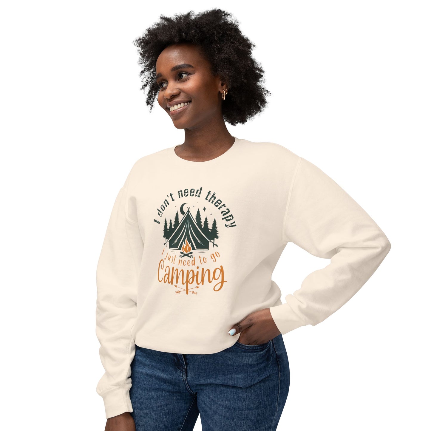Camping Therapy Crewneck Sweatshirt | Unisex Lightweight Pullover for Outdoor Lovers | Perfect Gift for Campers, Nature Enthusiasts, [...]