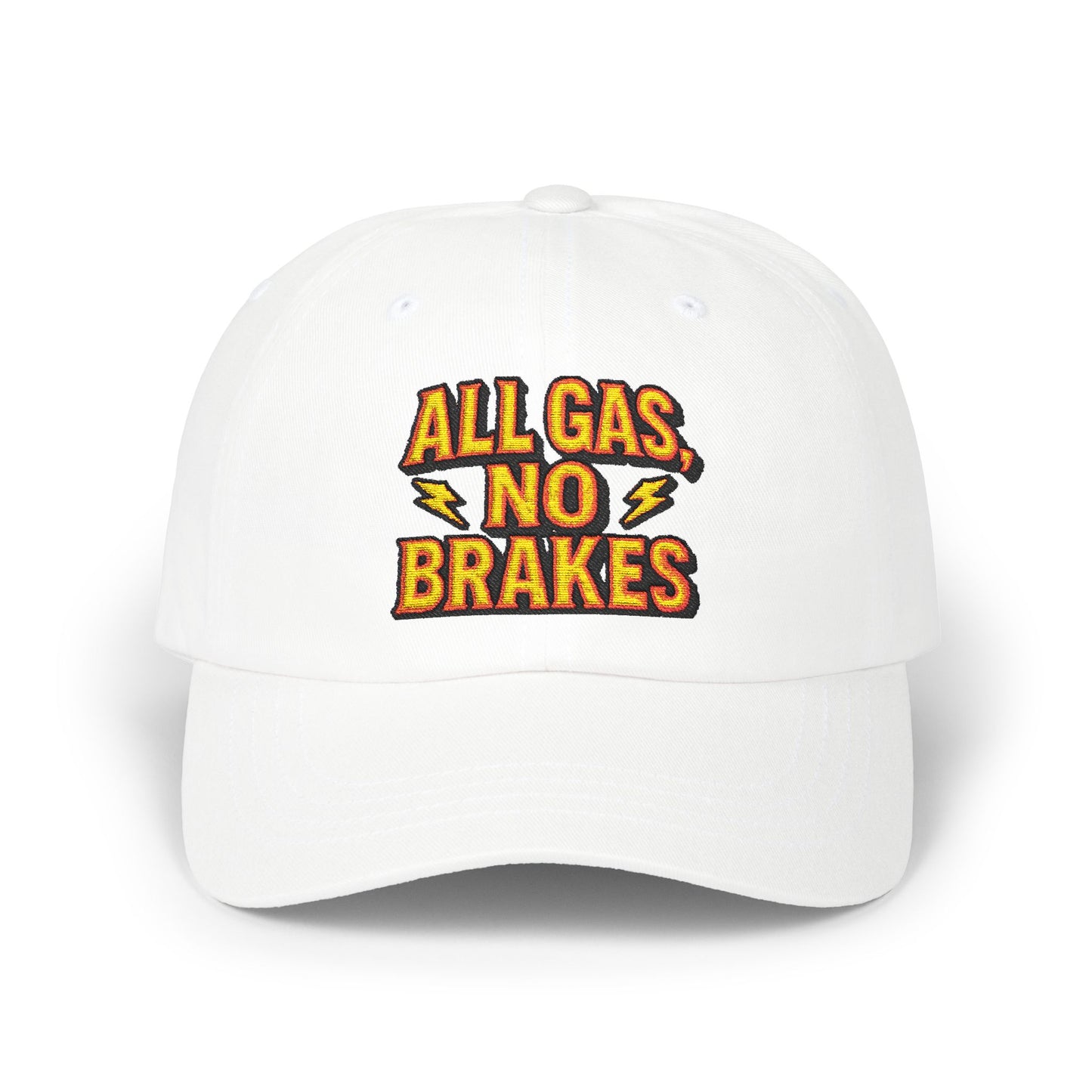 All Gas, No Brakes Dad Cap, Casual Summer Hat, Gift for Car Lovers, Father's Day Accessory, Everyday Cap
