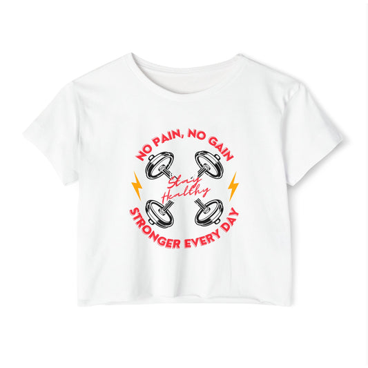 Strong & Stylish Festival Crop Top for Women, Fitness Top, Motivational Workout Tee, Activewear, Trendy Summer Shirt, Gift for Her