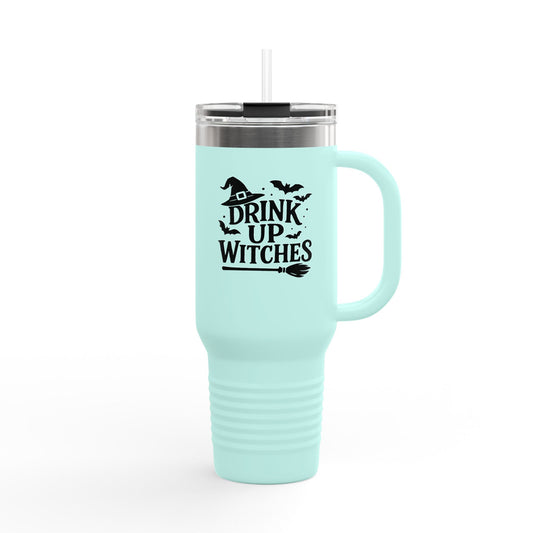 Halloween Insulated Travel Mug - Drink Up Witches, 40oz Beverage Tumbler for Coffee Lovers, Gift for Witches, Seasonal Mug for Events, [...]