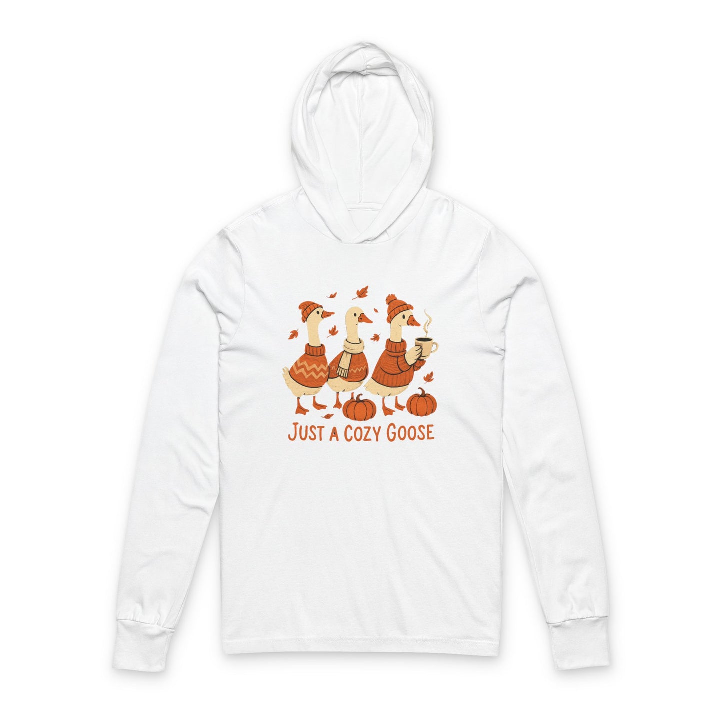 Cozy Goose Hoodie - Fall Apparel, Thanksgiving Gift, Unisex Long Sleeve Tee, Cute Animal Graphic, Casual Wear