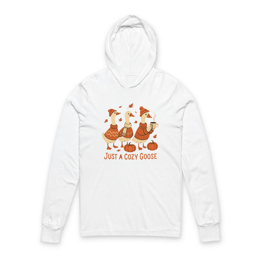 Cozy Goose Hoodie - Fall Apparel, Thanksgiving Gift, Unisex Long Sleeve Tee, Cute Animal Graphic, Casual Wear