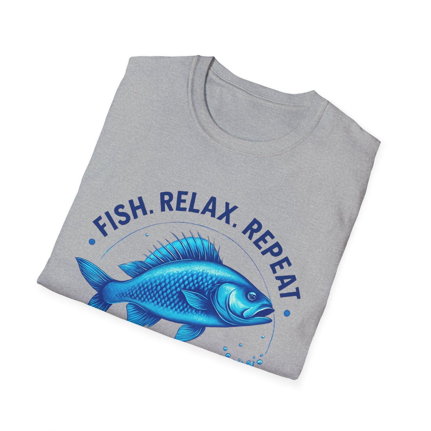 Fishing Life Unisex T-Shirt, Fish Relax Repeat Tee, Gift for Fishermen, Summer Outdoor Apparel, Camp Shirt, Nature Lover Clothing