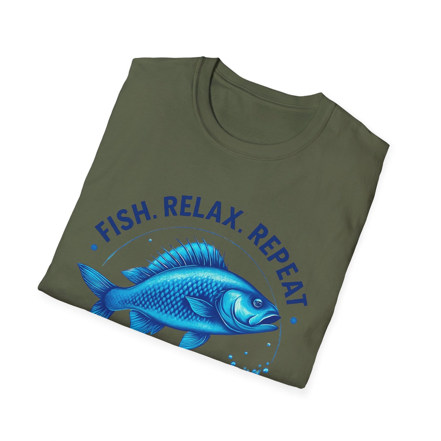 Fishing Life Unisex T-Shirt, Fish Relax Repeat Tee, Gift for Fishermen, Summer Outdoor Apparel, Camp Shirt, Nature Lover Clothing