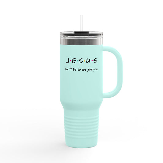 Insulated Travel Mug, Inspirational 40oz Mug for Everyday Use, Perfect Gift for Coffee and Tea Lovers, Jesus Quote Travel Mug