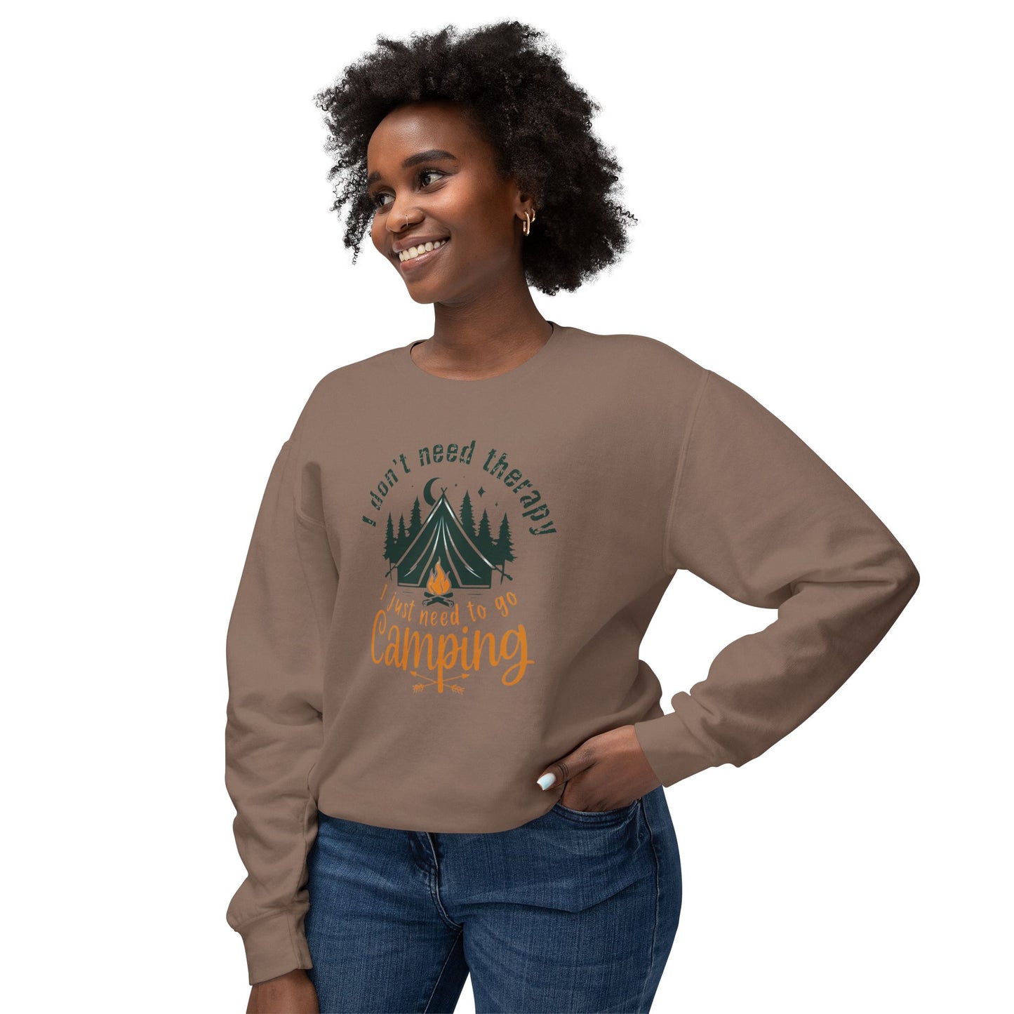 Camping Therapy Crewneck Sweatshirt | Unisex Lightweight Pullover for Outdoor Lovers | Perfect Gift for Campers, Nature Enthusiasts, [...]