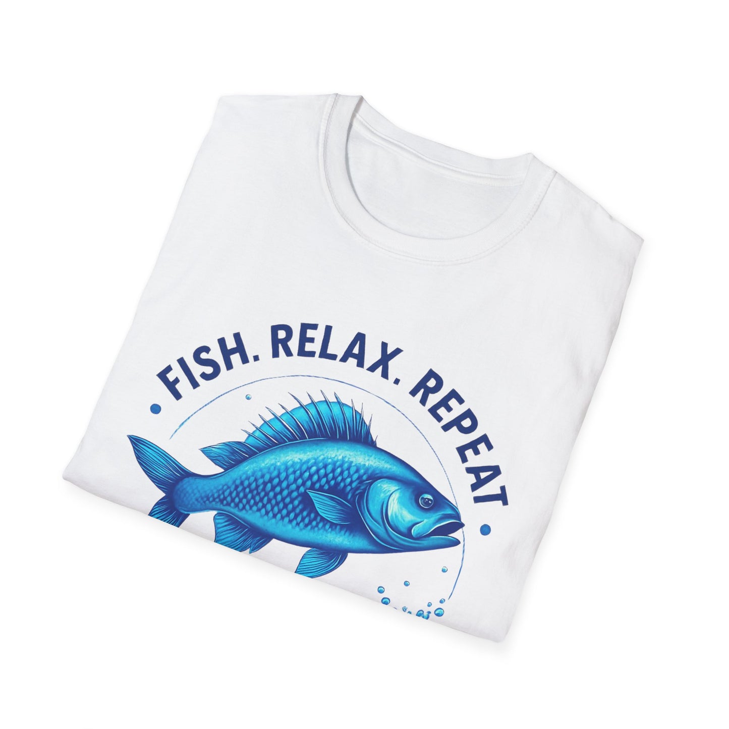 Fishing Life Unisex T-Shirt, Fish Relax Repeat Tee, Gift for Fishermen, Summer Outdoor Apparel, Camp Shirt, Nature Lover Clothing