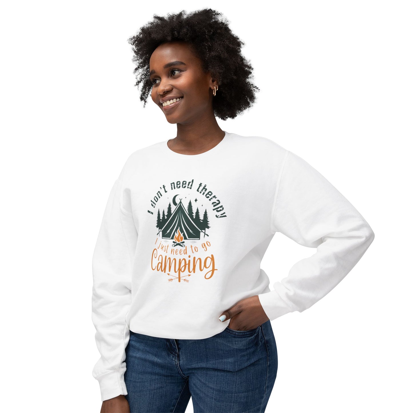 Camping Therapy Crewneck Sweatshirt | Unisex Lightweight Pullover for Outdoor Lovers | Perfect Gift for Campers, Nature Enthusiasts, [...]