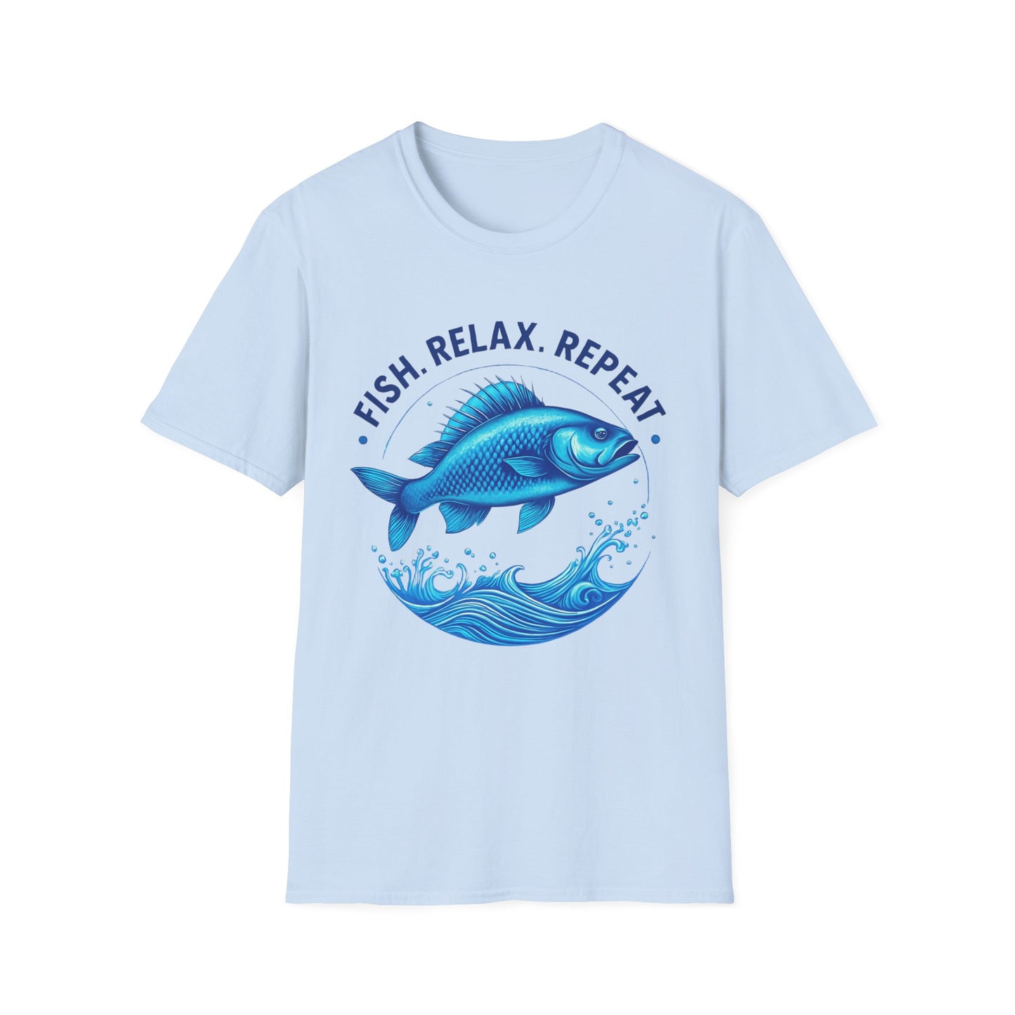 Fishing Life Unisex T-Shirt, Fish Relax Repeat Tee, Gift for Fishermen, Summer Outdoor Apparel, Camp Shirt, Nature Lover Clothing