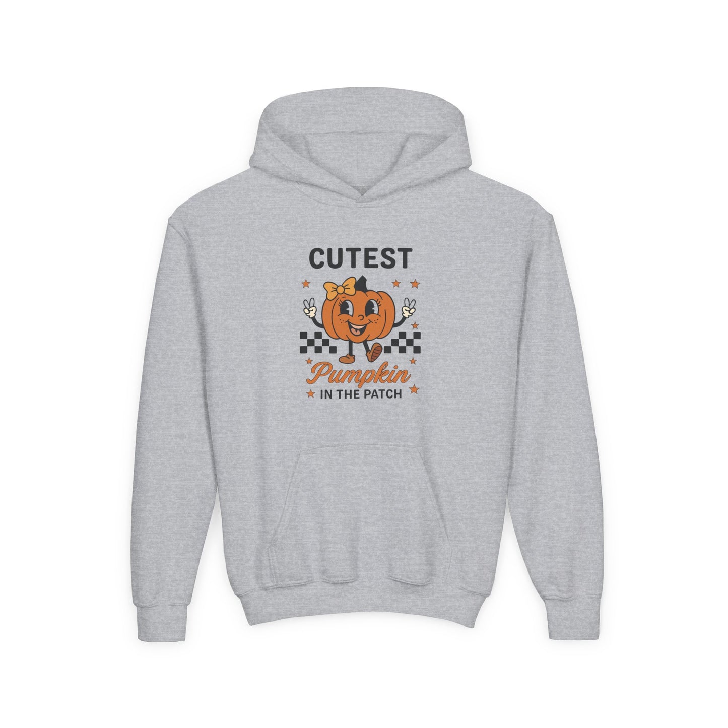 Cutest Pumpkin Youth Hoodie, Fall Sweatshirt, Halloween Apparel, Cozy Kids Hoodie, Seasonal Gift for Kids