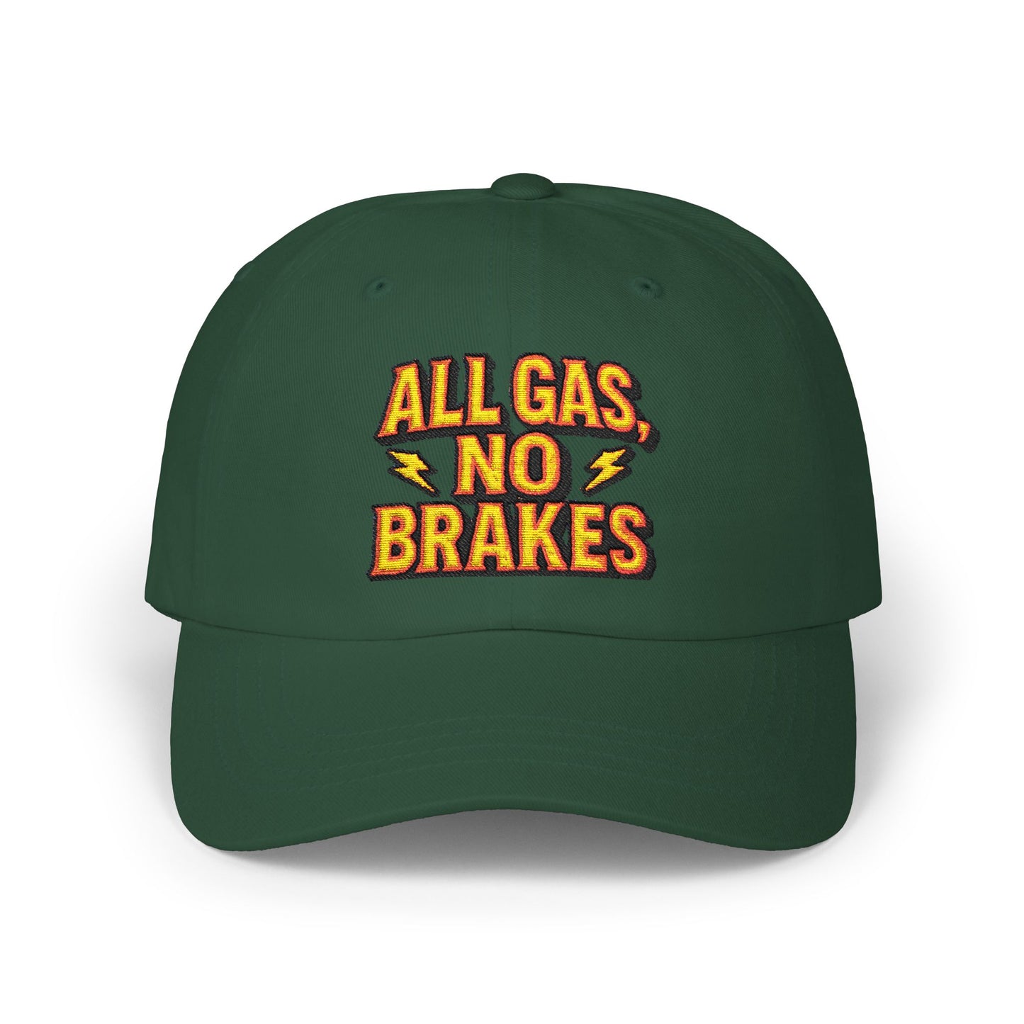 All Gas, No Brakes Dad Cap, Casual Summer Hat, Gift for Car Lovers, Father's Day Accessory, Everyday Cap