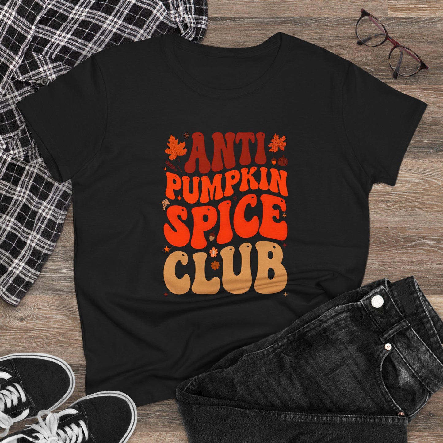 Anti Pumpkin Spice Club Women's Tee | Funny Fall Shirt, Autumn Apparel, Seasonal Humor, Gift for Fall Lovers, Cozy Vibes