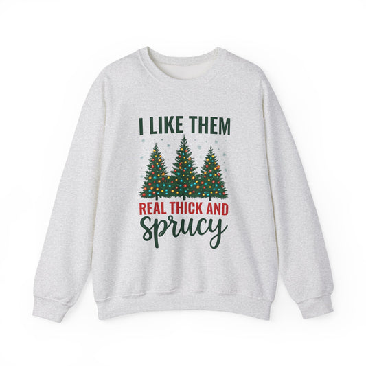 Festive Unisex Crewneck Sweatshirt - 'I Like Them Real Thick and Sprucy' | Cozy Holiday Apparel, Christmas Gift, Casual Style, Winter [...]