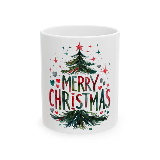 Christmas Cheer Ceramic Mug, Holiday Gift, Merry Christmas Coffee Mug, Festive Drinkware, Winter Decorations, Cozy Mug