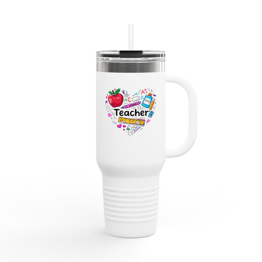 Teacher's Insulated Travel Mug - 40oz, Fun Gift for Educators, Personalized Coffee Mug, Back to School Supplies, Teacher Appreciation