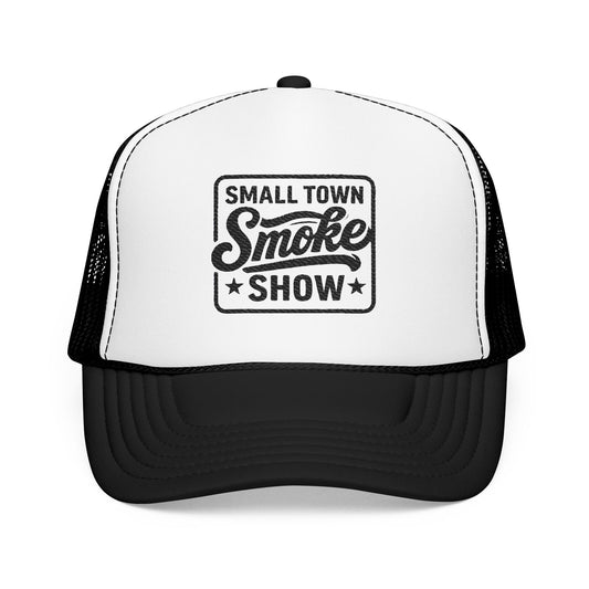 Small Town Smoke Show Foam Trucker Hat, Vintage Style, Embroidered Cap, Outdoor Fashion, Gift for Him/Her, Casual Wear