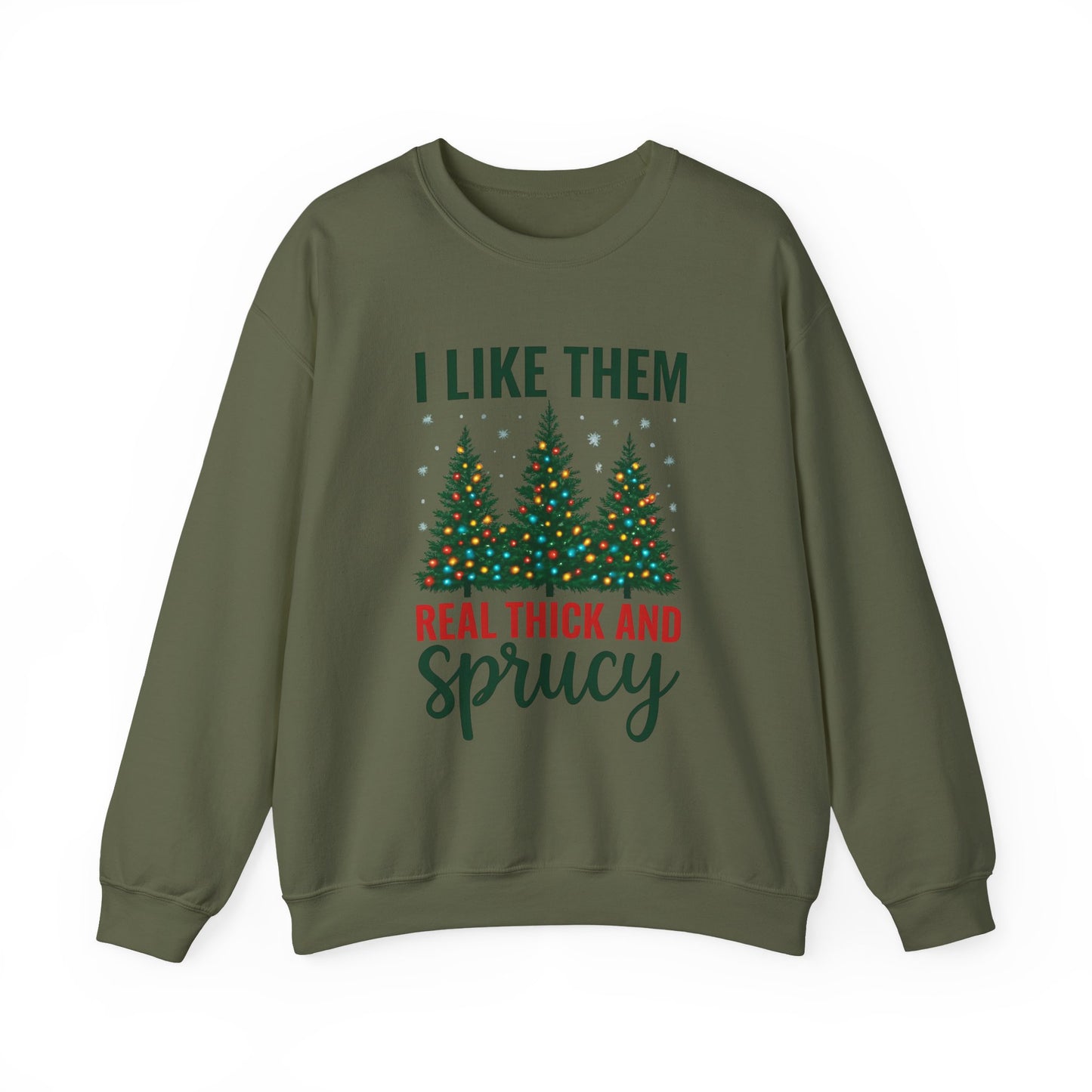 Festive Unisex Crewneck Sweatshirt - 'I Like Them Real Thick and Sprucy' | Cozy Holiday Apparel, Christmas Gift, Casual Style, Winter [...]