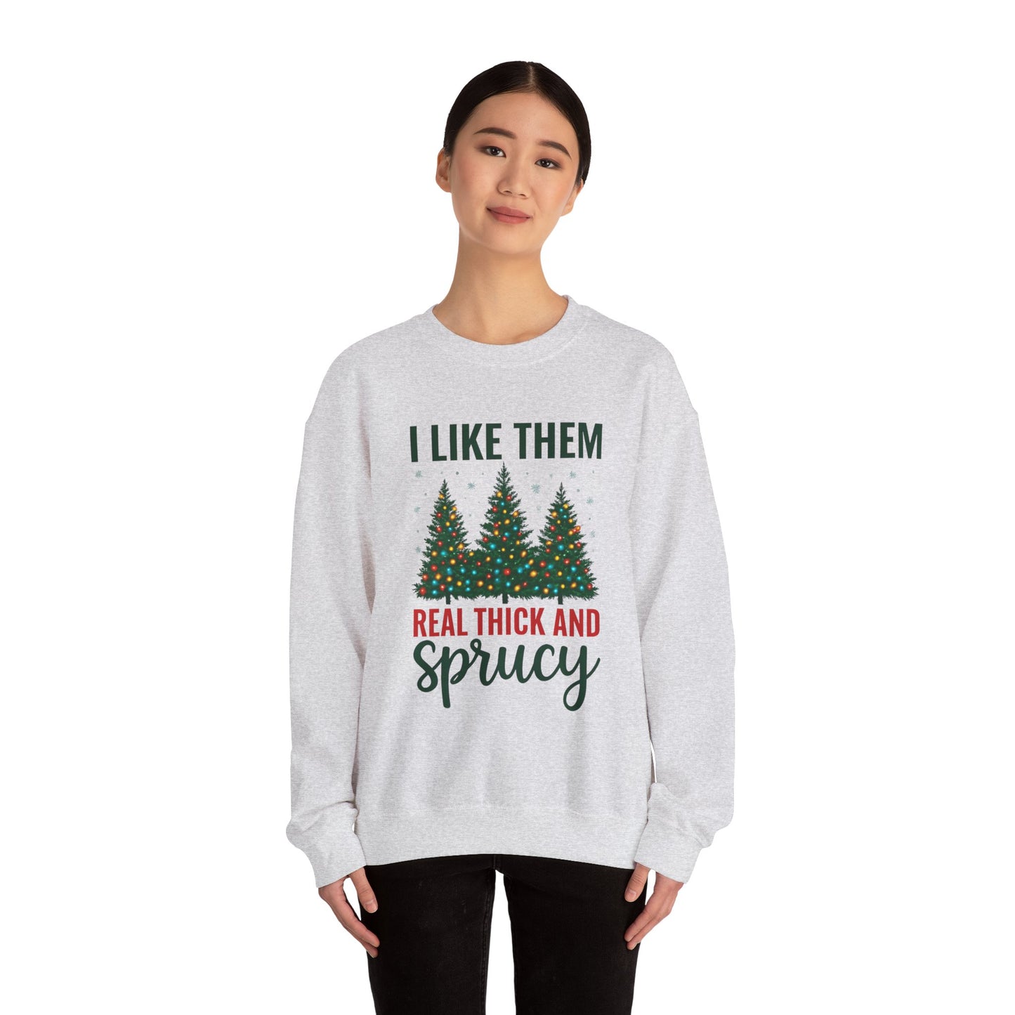 Festive Unisex Crewneck Sweatshirt - 'I Like Them Real Thick and Sprucy' | Cozy Holiday Apparel, Christmas Gift, Casual Style, Winter [...]