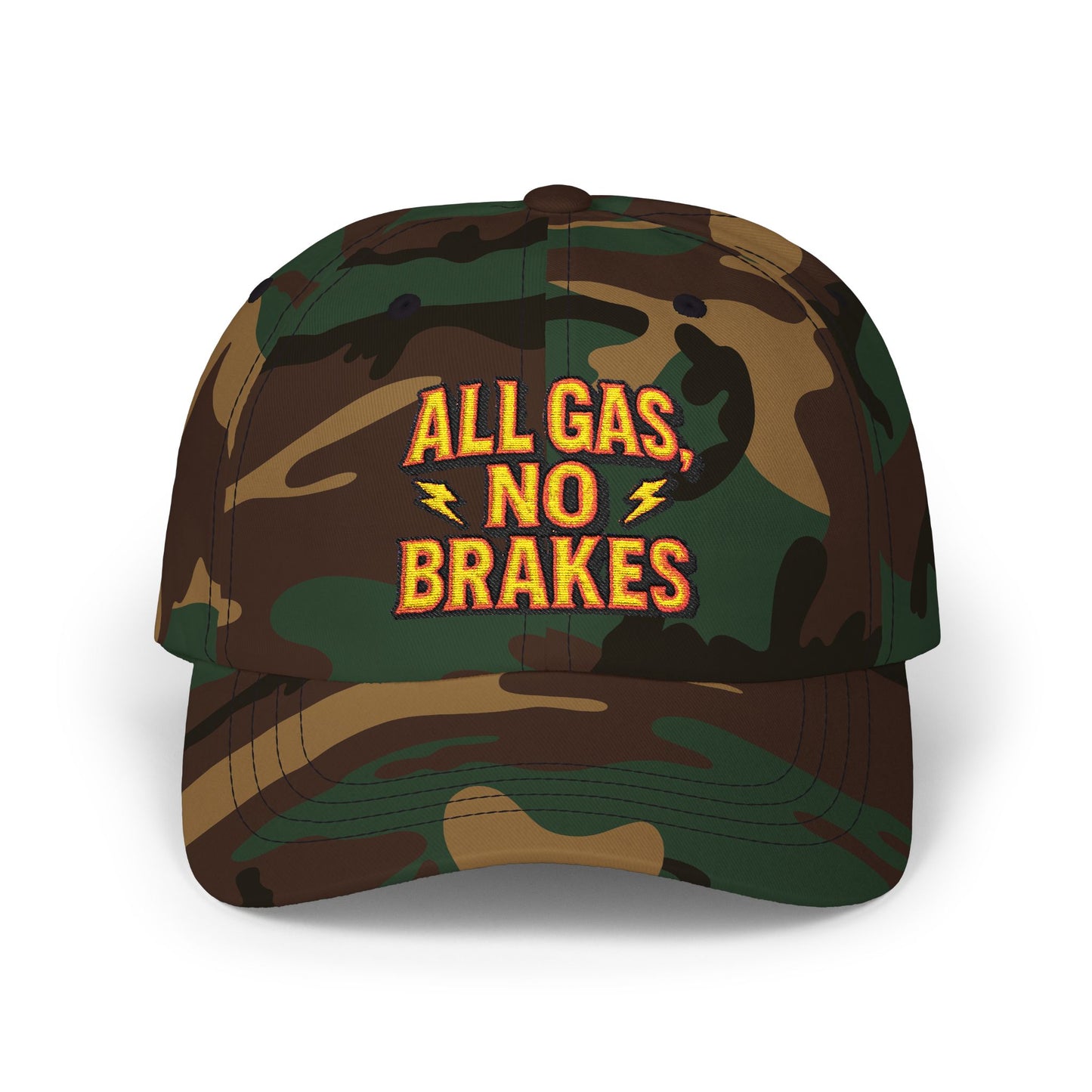 All Gas, No Brakes Dad Cap, Casual Summer Hat, Gift for Car Lovers, Father's Day Accessory, Everyday Cap