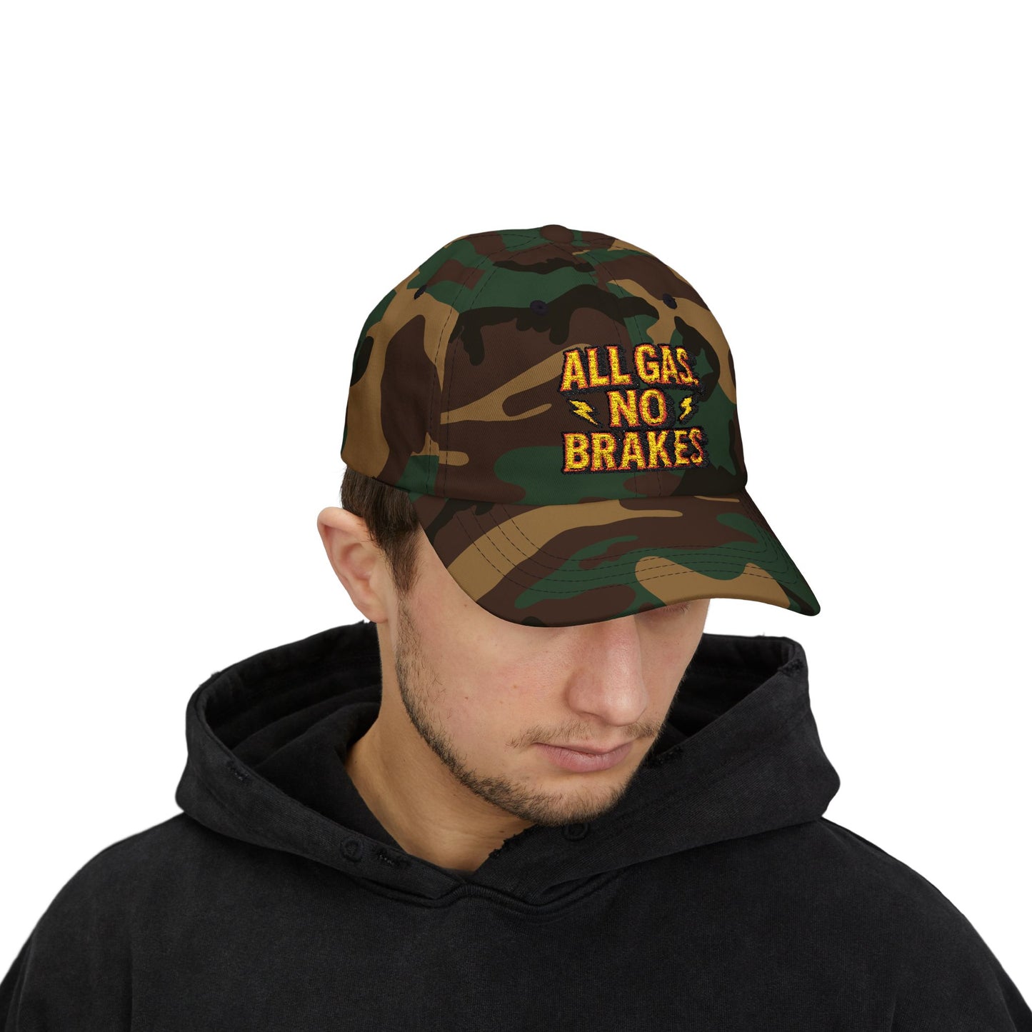 All Gas, No Brakes Dad Cap, Casual Summer Hat, Gift for Car Lovers, Father's Day Accessory, Everyday Cap