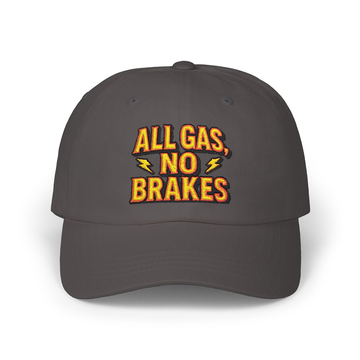 All Gas, No Brakes Dad Cap, Casual Summer Hat, Gift for Car Lovers, Father's Day Accessory, Everyday Cap
