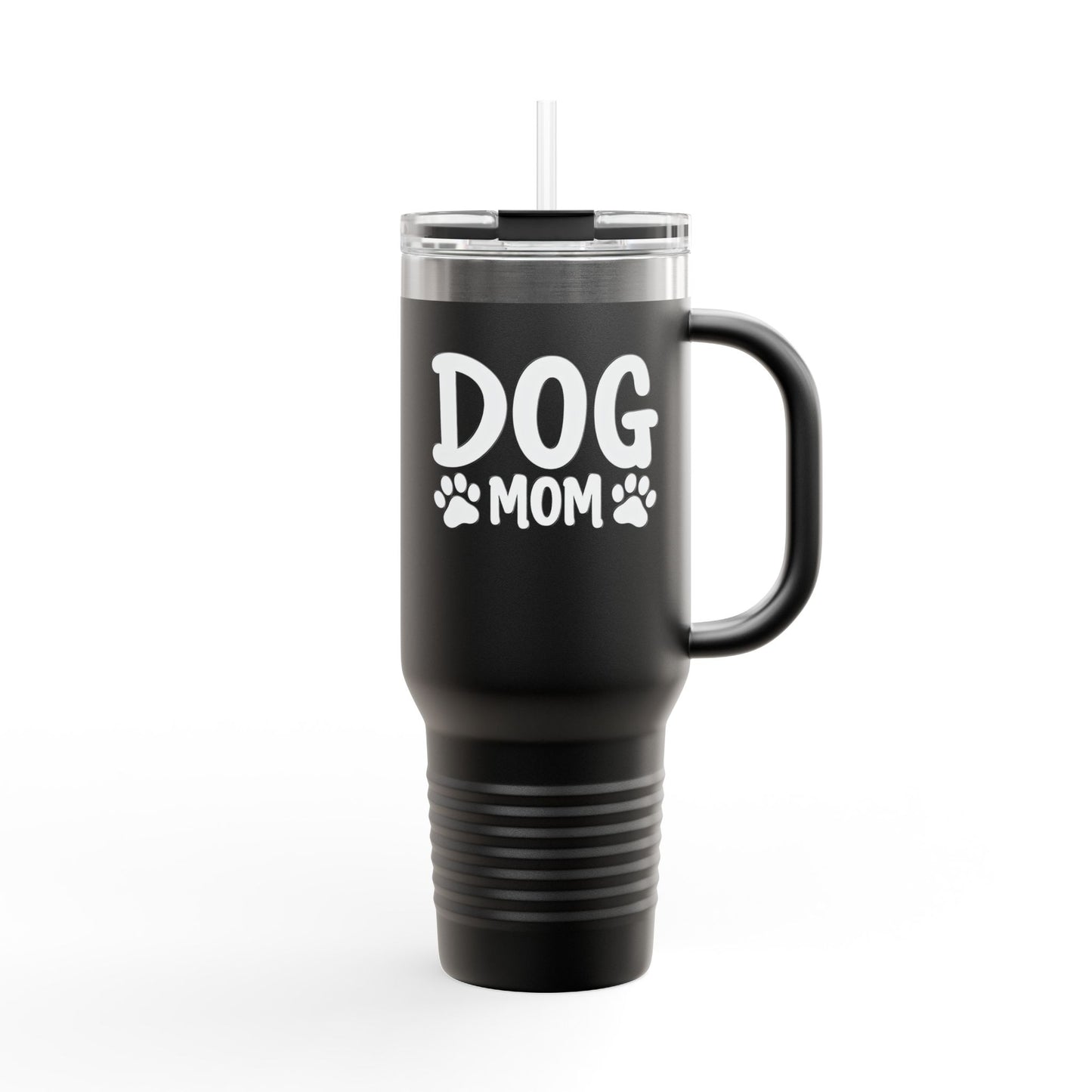 Dog Mom Insulated Travel Mug, 40oz, Perfect for On-the-Go, Pet Lover Gift, Travel Cup, Personalised Dog Owner Mug, Cute Paw Design