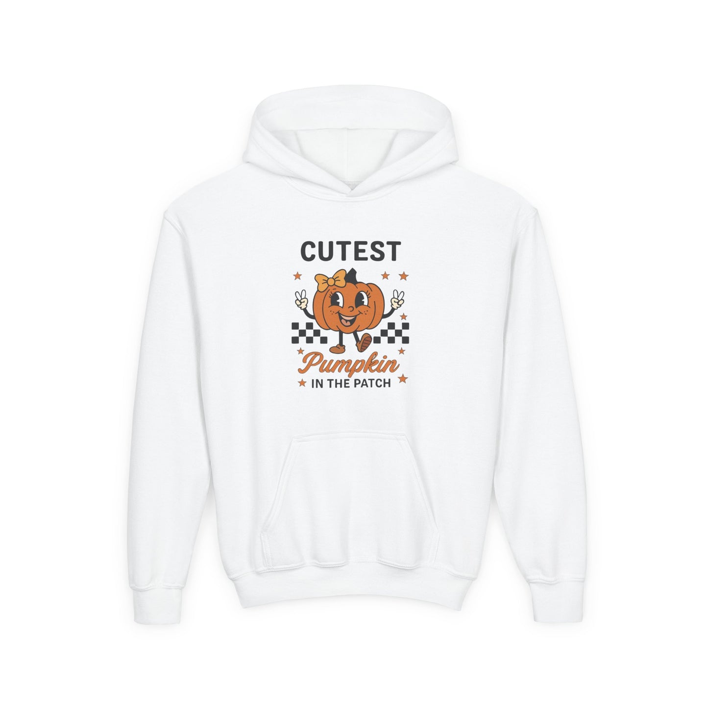 Cutest Pumpkin Youth Hoodie, Fall Sweatshirt, Halloween Apparel, Cozy Kids Hoodie, Seasonal Gift for Kids
