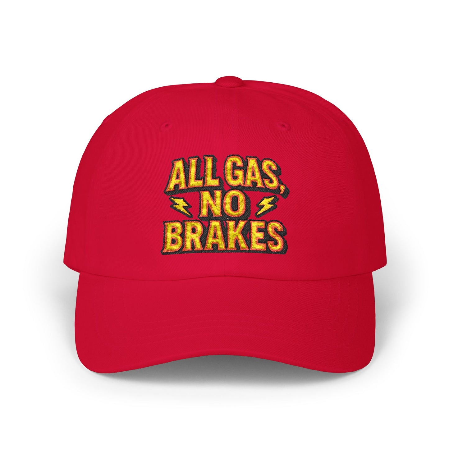 All Gas, No Brakes Dad Cap, Casual Summer Hat, Gift for Car Lovers, Father's Day Accessory, Everyday Cap