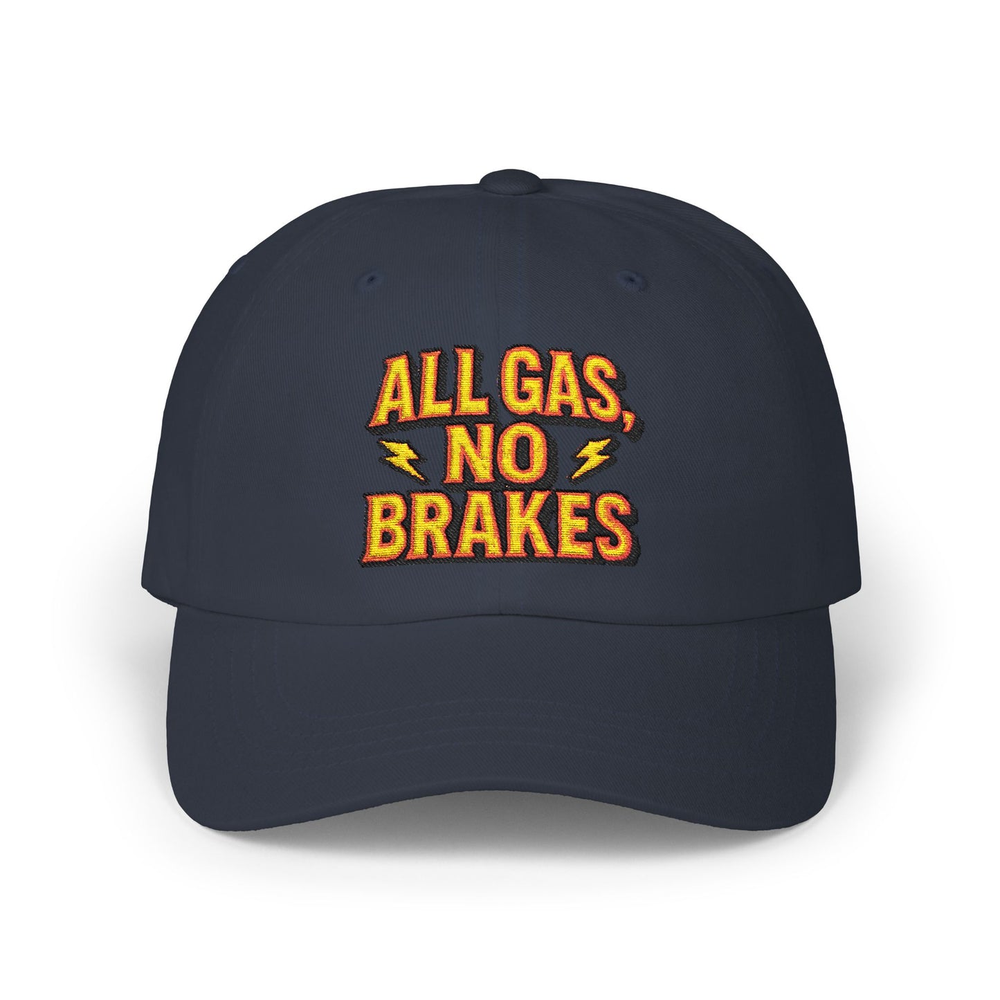 All Gas, No Brakes Dad Cap, Casual Summer Hat, Gift for Car Lovers, Father's Day Accessory, Everyday Cap