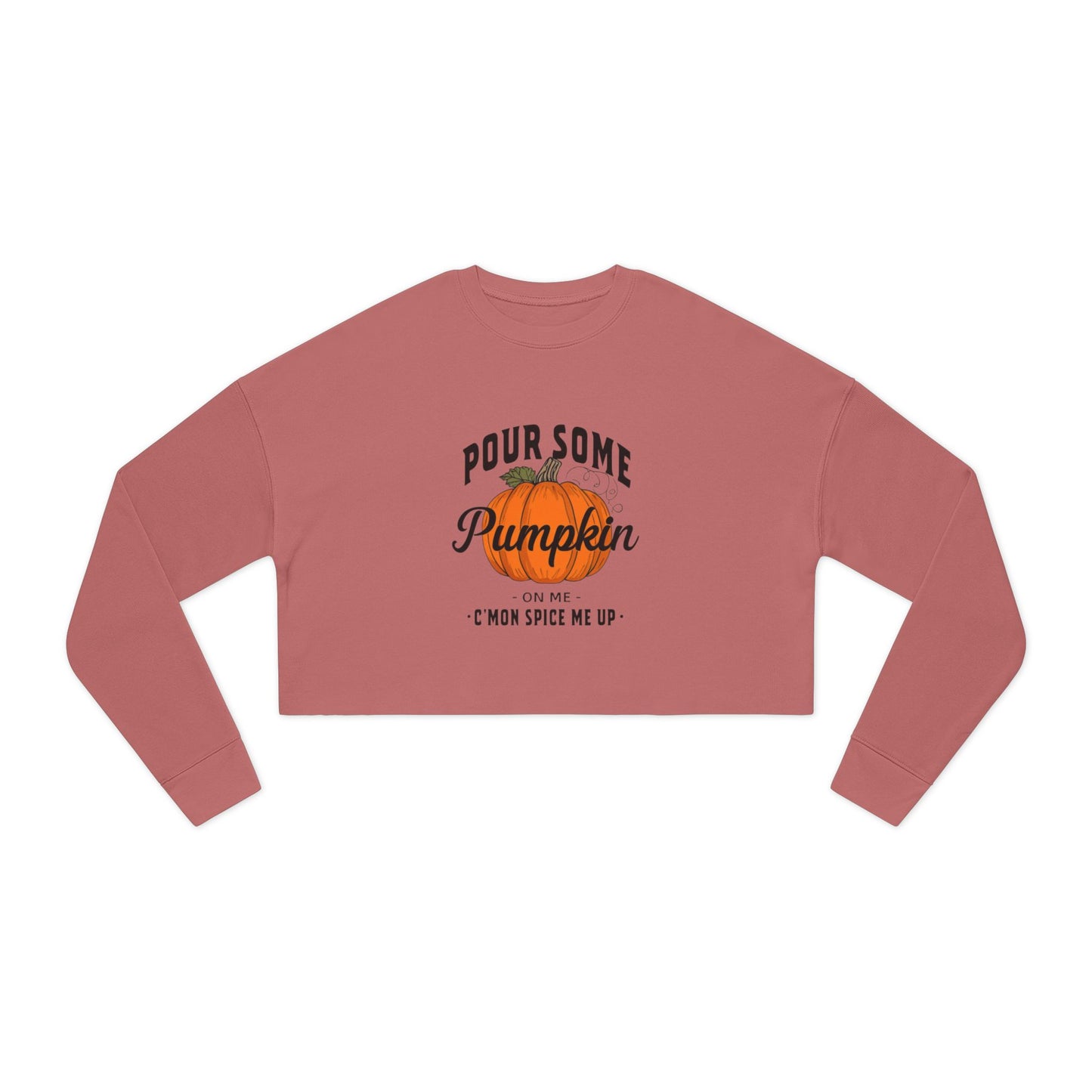 Cozy Fall Women's Cropped Sweatshirt - Pumpkin Spice Vibes, Trendy Casual Wear, Autumn Fashion, Thanksgiving Gift, Seasonal Lounge Top